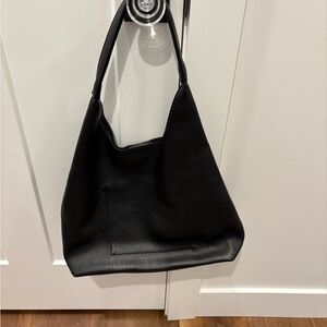 Black Vegan Leather Hobo Bag NWT